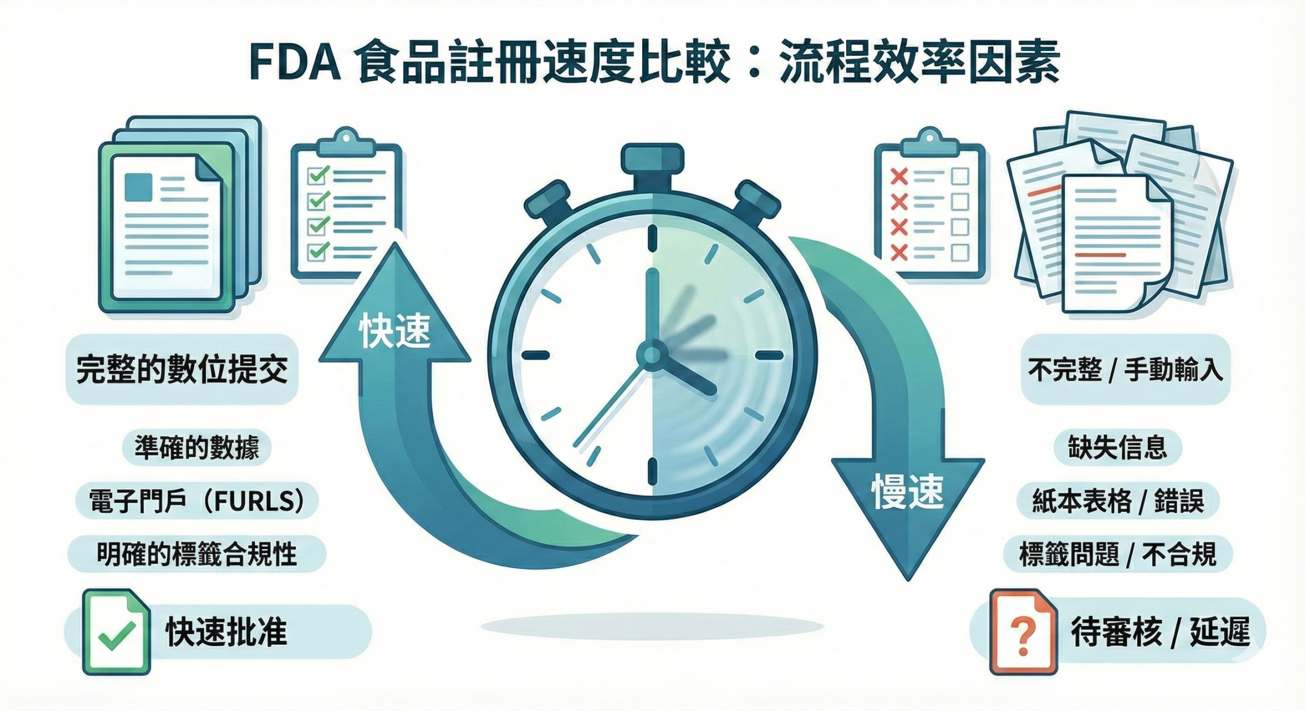 FDA 食品註冊速度差異關鍵因素解析圖