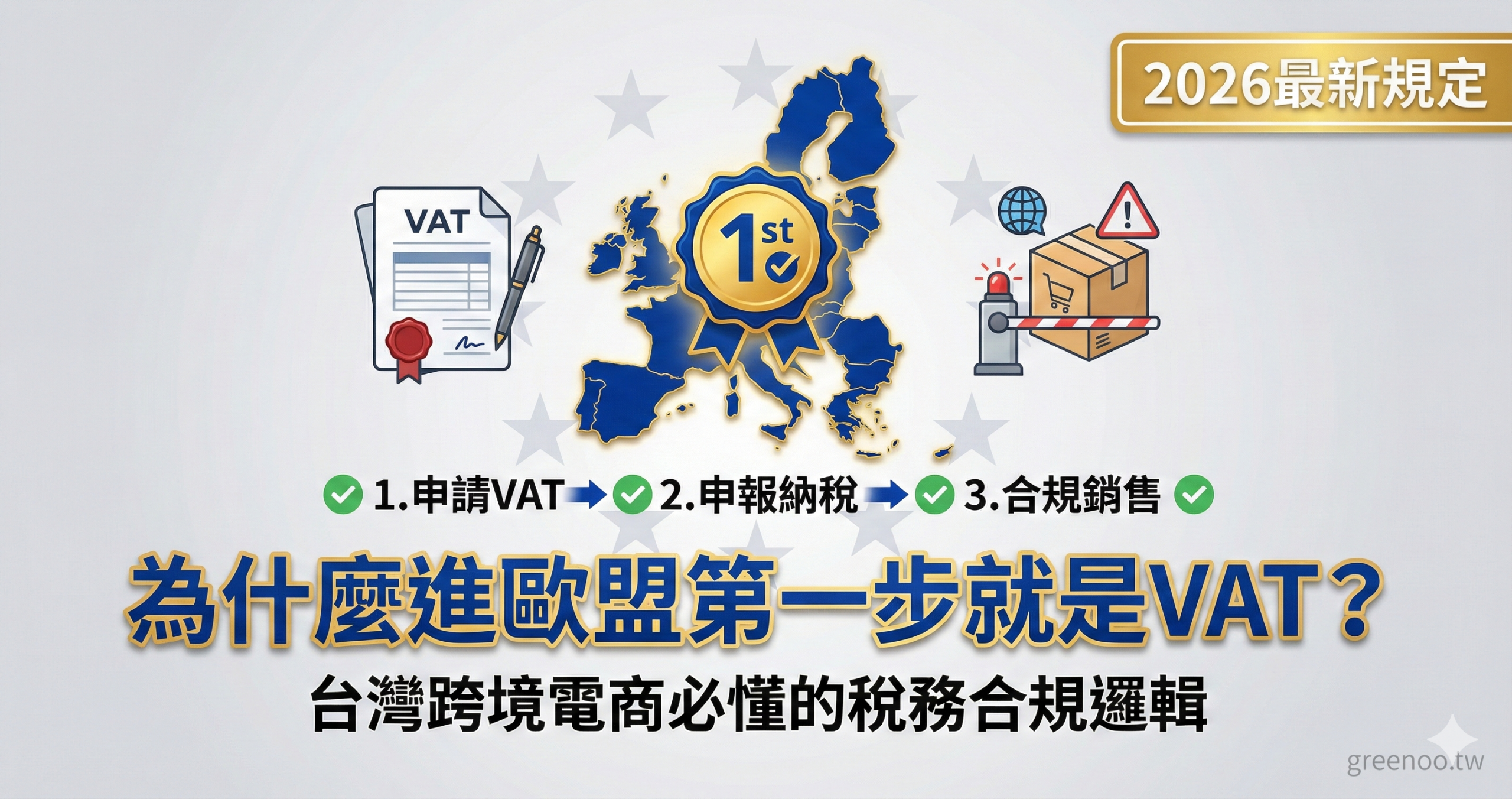 為什麼進歐盟第一步就是VAT封面圖,顯示台灣跨境電商必懂的稅務合規邏輯與2026最新規定